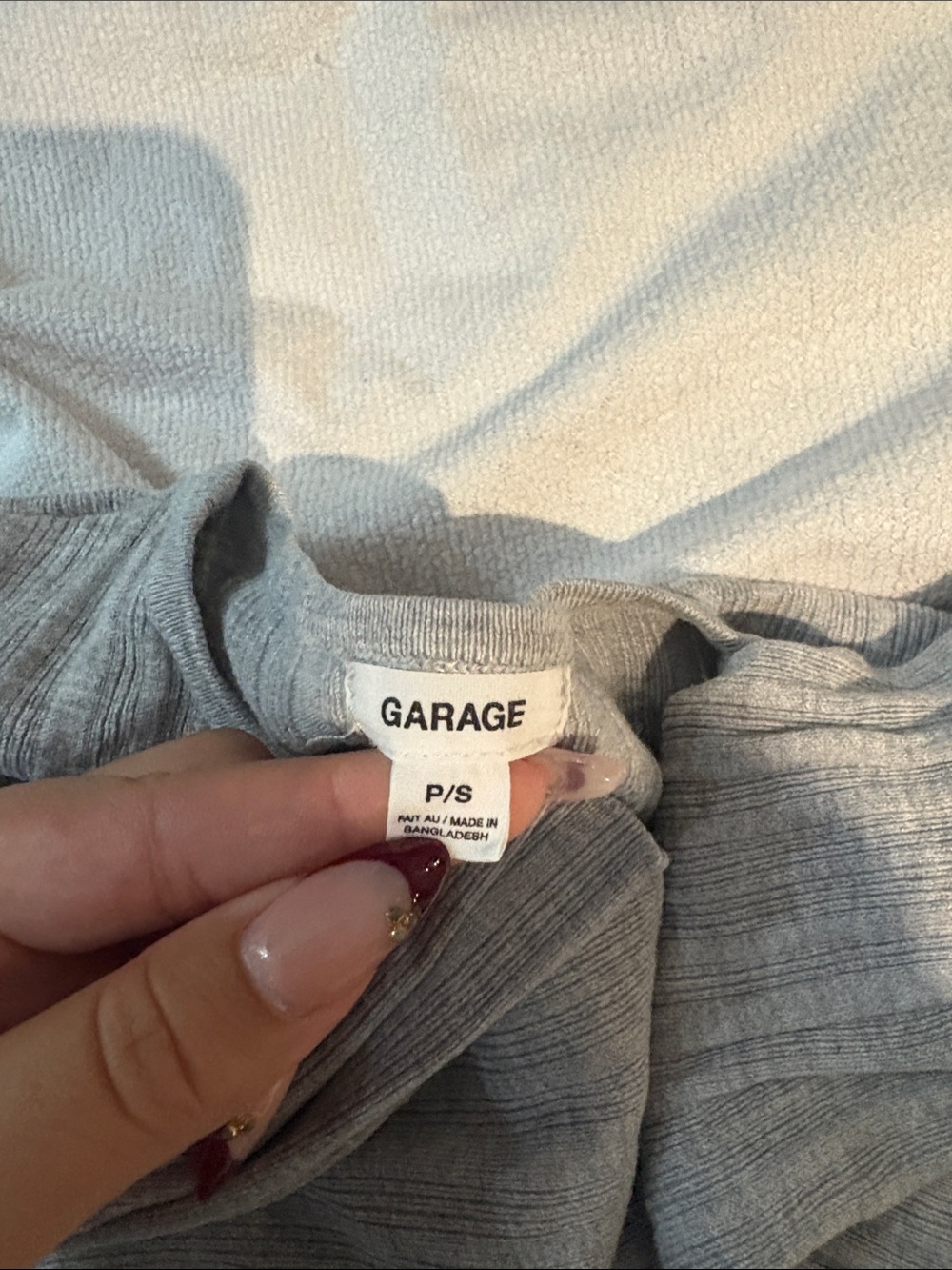 Garage Light Gray Ribbed Button-Front Crop Top - Picture 3 of 3